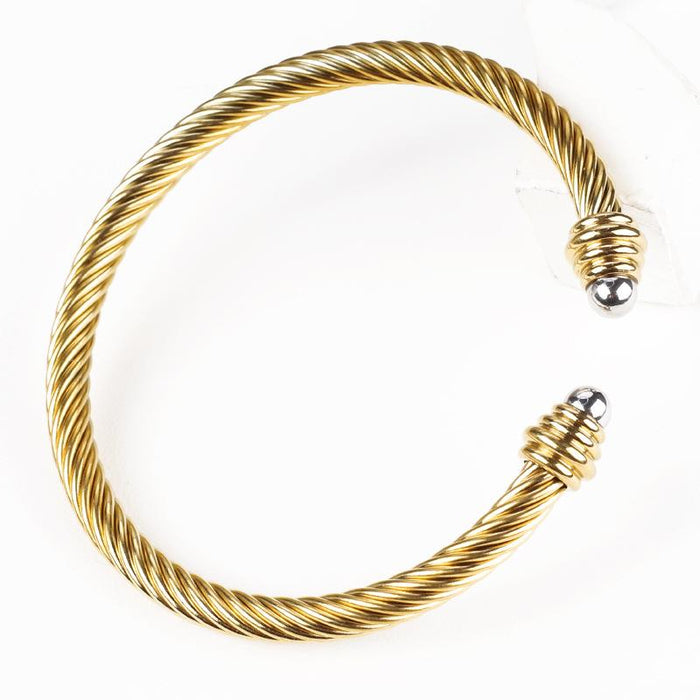 Titanium Steel Cable Bracelet Elastic Twist C Shape Bracelet Bangle