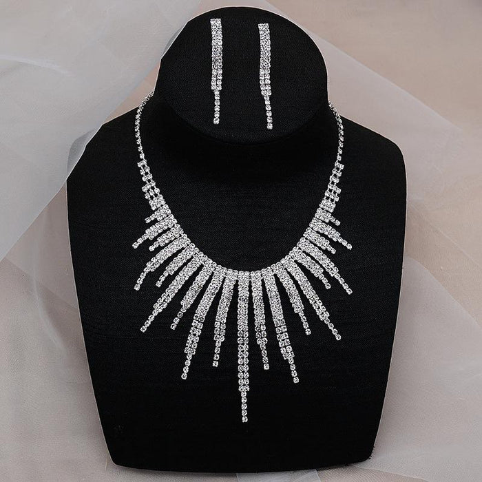 New Fashion Female Jewelry Rhinestone Necklace Earring Set