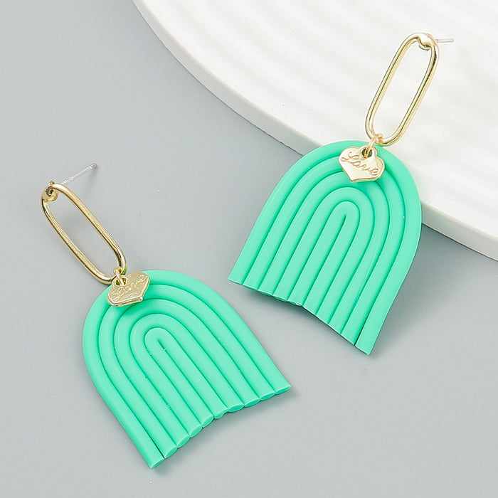 Simple Fashion Geometric Resin Stripe Stud Earrings