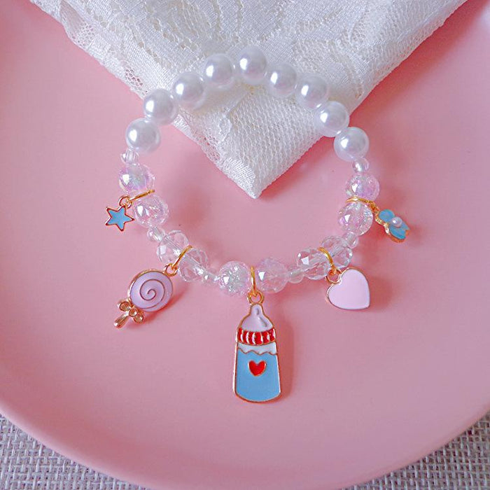 Colorful Children's Flash Bead Bracelet Beaded Cartoon Pendant