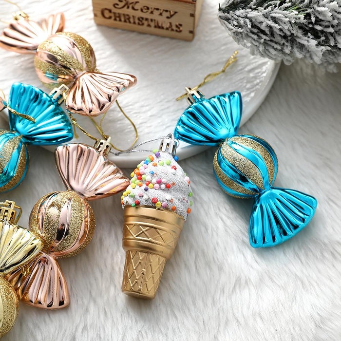 3pcs/Box Christmas Ball Ornament Balice Ice Cream Candy