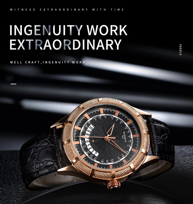 Fashion Casual Mens Watches Top Brand Luxury YAZOLE Waterproof Calendar Designer Business Watches