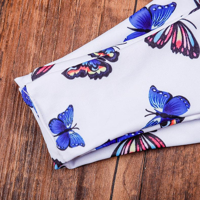 Sexy butterfly print split Bikini Swimsuit