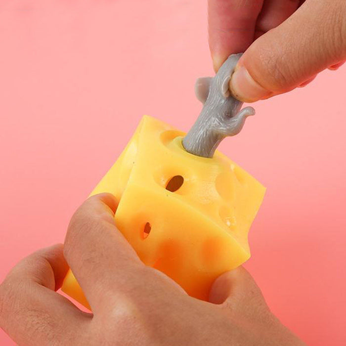 Fun Mouse and Cheese Block Squeeze Stress Toy