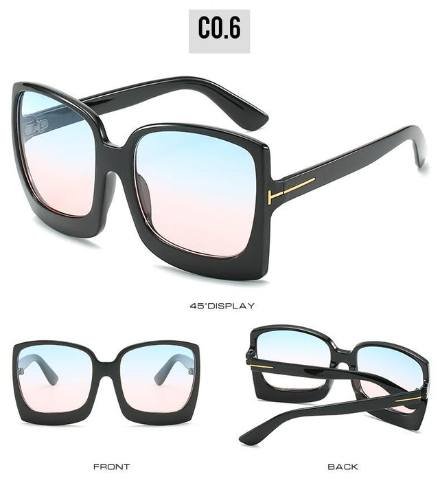 Large Frame Colorful Real Film Sunglasses