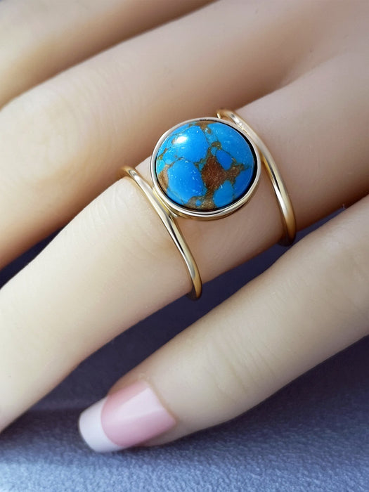 Fashion Retro Exaggerated Turquoise Ring