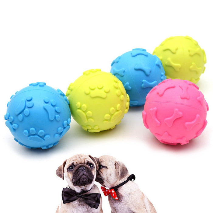 Rubber Squeak Dog Ball Creative Funny Dog Bite Ball Pet Chew Ball