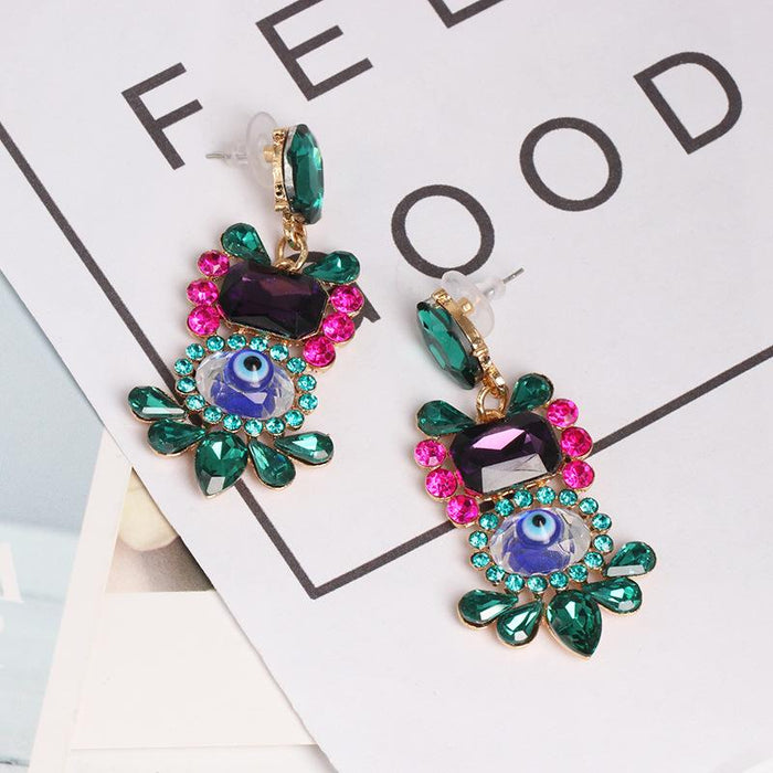New Fashion Female Earrings and Eye Accessories Inlaid Rhinestone