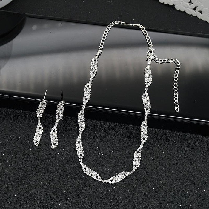 New Female Jewelry Rhinestone Necklace Set Accessories