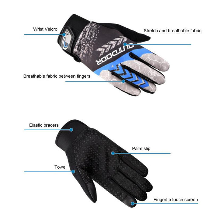 Full Finger Bike Gloves Breathable Anti-shock Non-slip Fishing