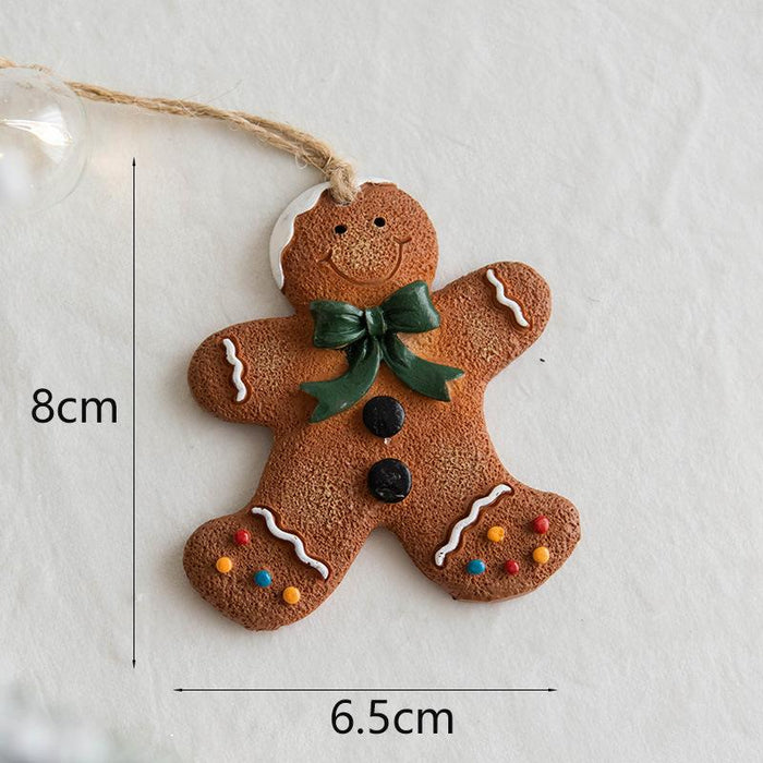 Resin Gingerbread Man Pendant Christmas Tree Decorative Ornaments