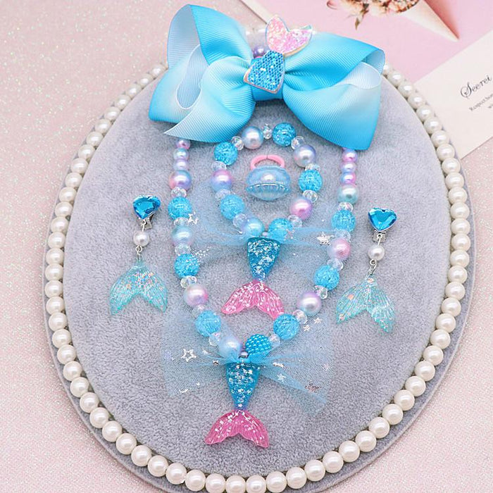 Children's Jewelry Set Mermaid Ocean Blue Swimsuit Accessories