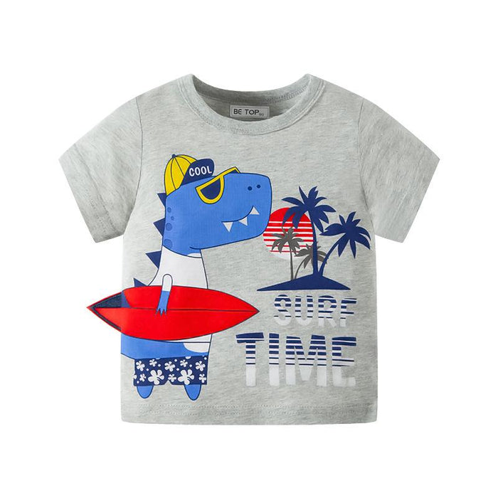 Children's short sleeved T-Shirt New Cartoon dinosaur