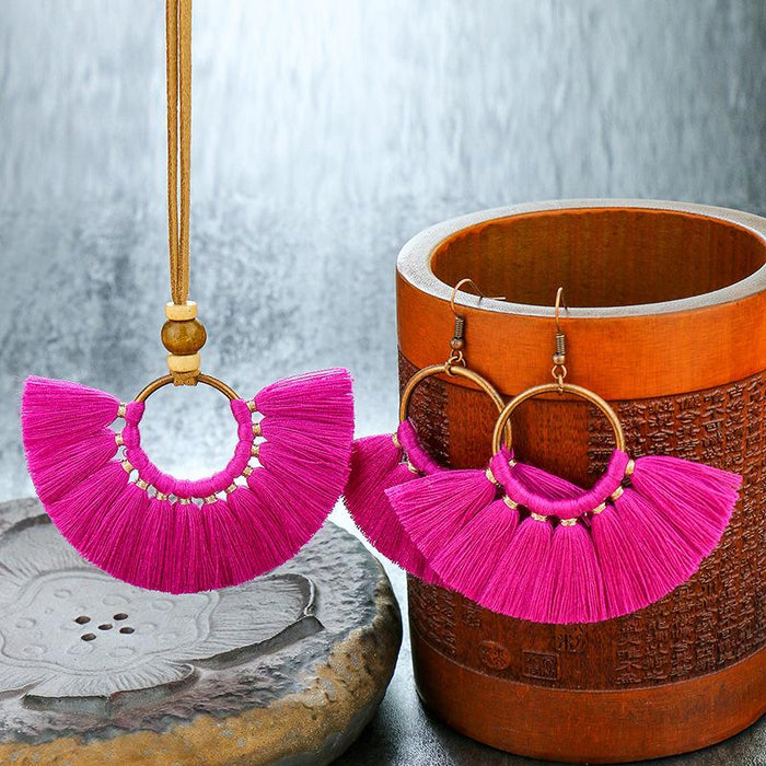 Fashion Retro Jewelry Bohemian Earring + Necklace Set