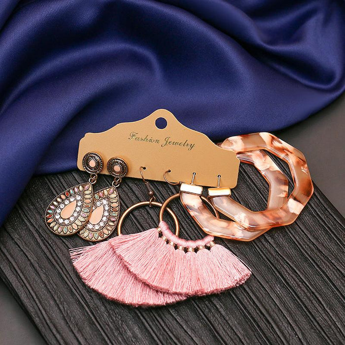 3 pairs/set Earrings Bohemian Style Jewelry X0X36218