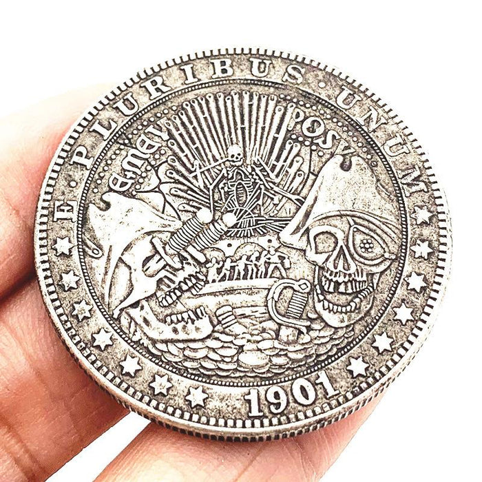 Skull Collectible Wanderer American God Eye Animal Souvenir Coins