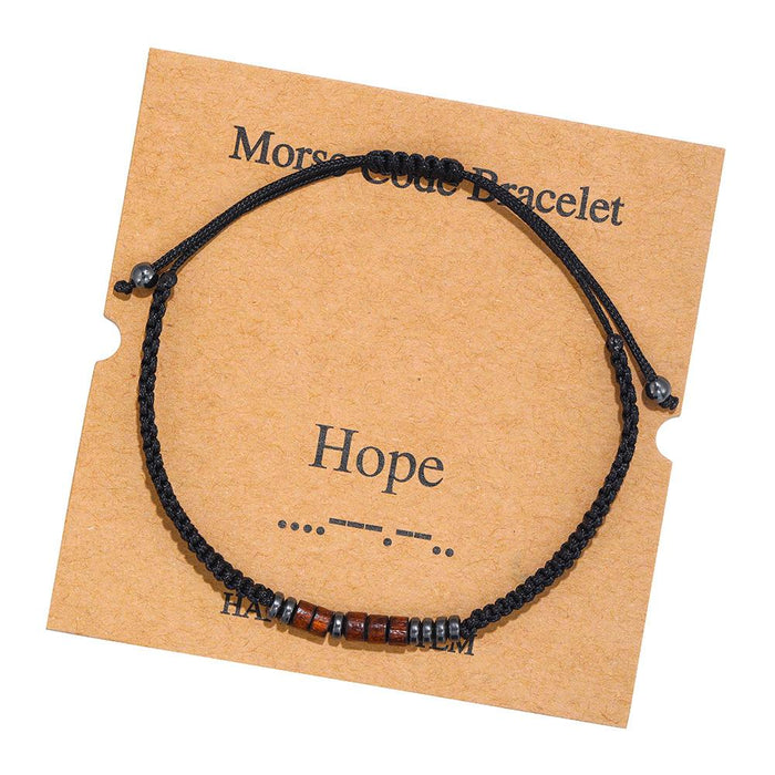 Morse Code Alphanumeric Woven Bracelet