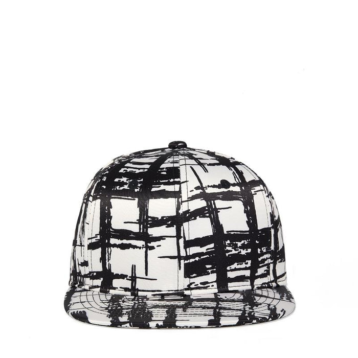 New Black and White Lattice HD Printed Baseball Cap