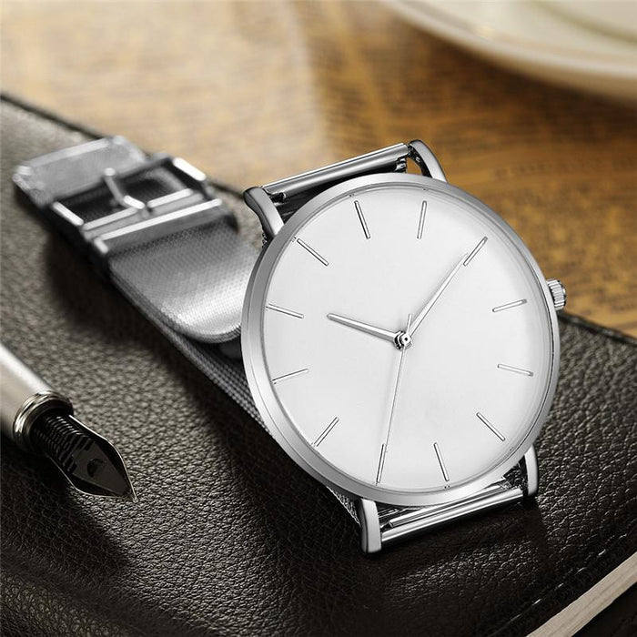 Fashion Quartz Watch Women Mesh Stainless Steel Wrist Watch