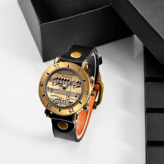Music Style Fashion Women Leather Watches
