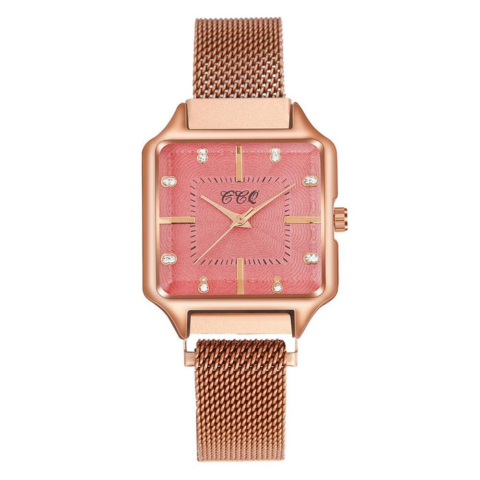 New Stainless Steel Women Wristwatch Quartz Fashion Casual Clock LLZ20787