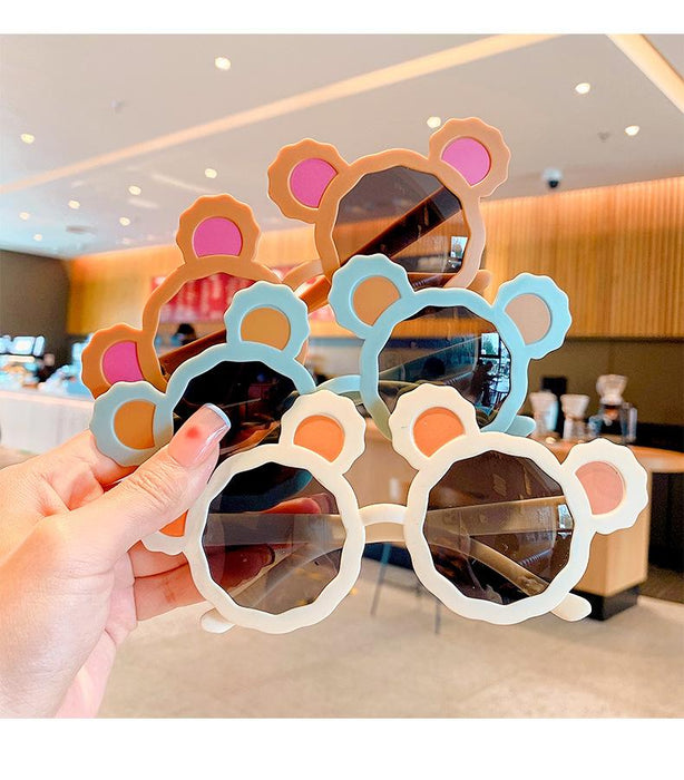 Children cartoon bear ear sunscreen Sunglasses