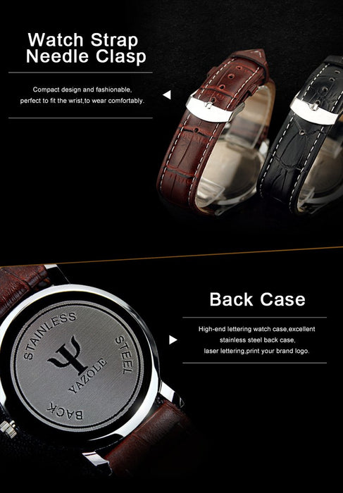 Yazole Women's Fashion Quartz Watch Unique Design Small Dial Leisure Leather Watch