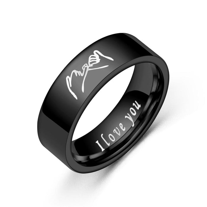 Titanium Steel Couple Ring