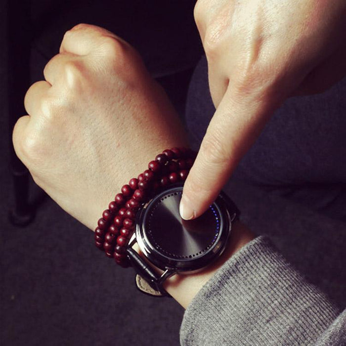 New Led Touch Watches Fashion Casual Creative Leather Watch