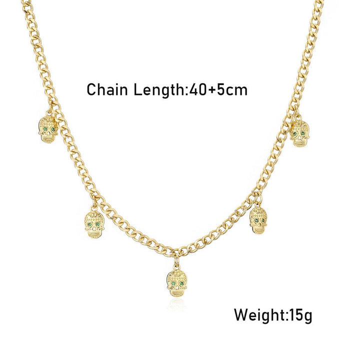 Personalized Hip Hop Style Exquisite Skull Pendant Necklace