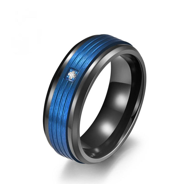 Classic Titanium Steel Men's Two-color Ring