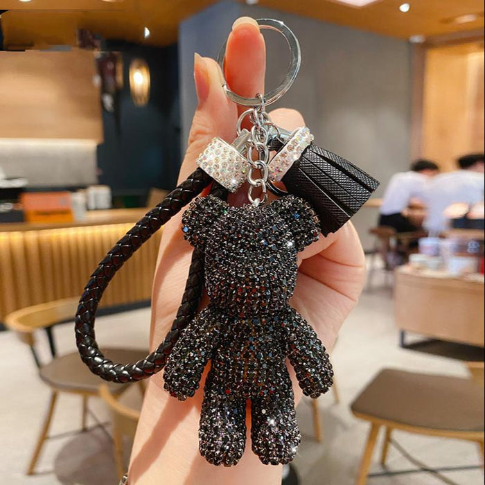 Cute Tassel Bear Keychain Car Key Pendant Bag Pendant