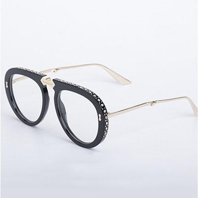 New Rhinestone Inlaid Frame Folding Sunglasses