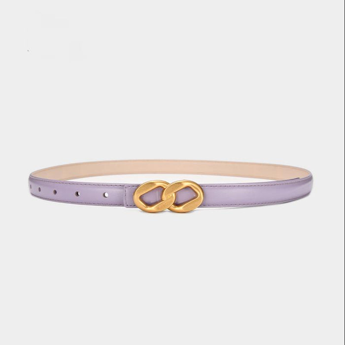 Sexual Figure Eight Smooth Buckle Thin Belt Women's Decoration with Dress Retro Small Belt