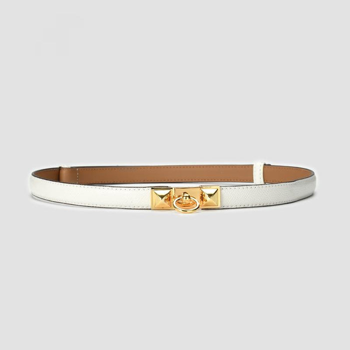 New Women's Leisure Leather Slim Elastic Thin Belt