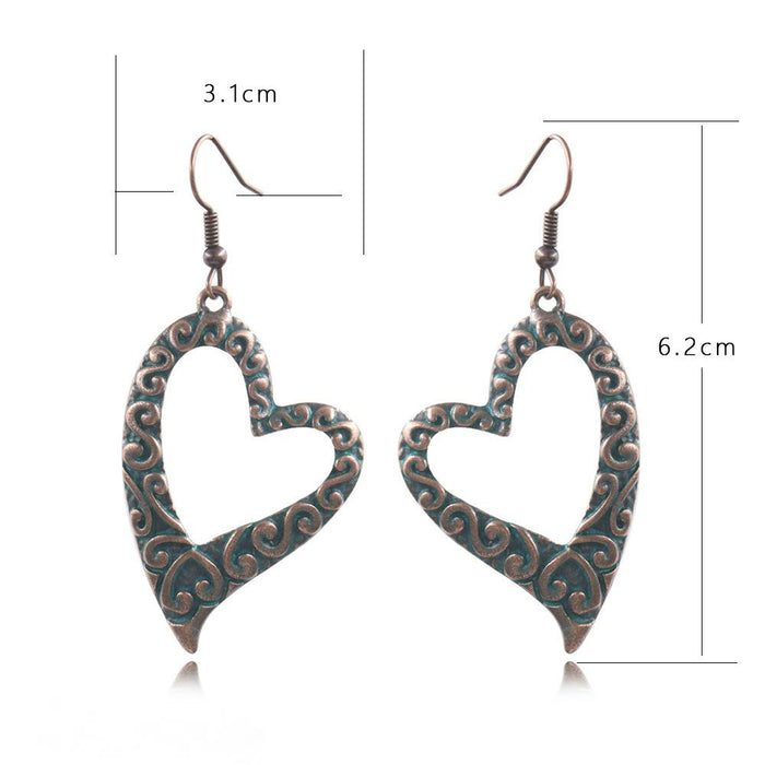 Bohemian Retro Ethnic Geometric Love Sweet Earrings