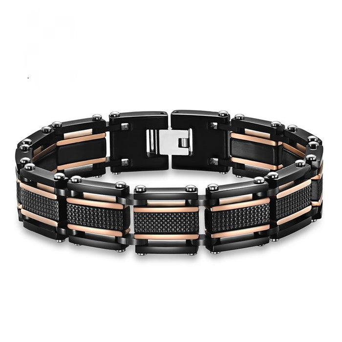 Classic Wide Domineering Titanium Steel Men's Bracelet