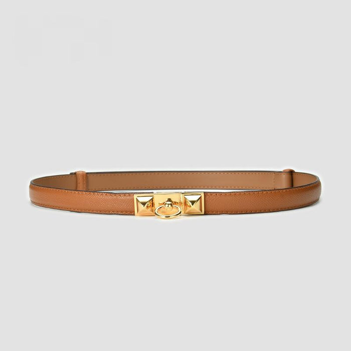 New Women's Leisure Leather Slim Elastic Thin Belt