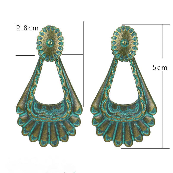 Bohemian Retro Ethnic Geometric Love Sweet Earrings