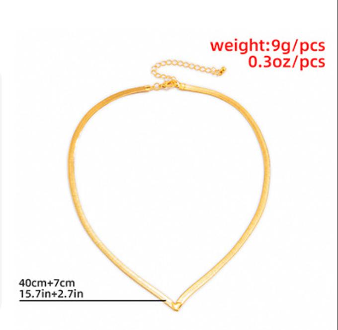 Metal V-shaped Snake Bone Chain Neck Chain