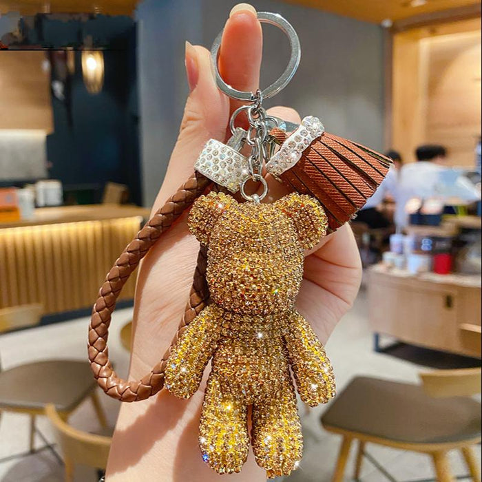 Cute Tassel Bear Keychain Car Key Pendant Bag Pendant