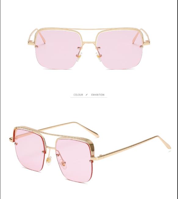 Fashionable Simple Decorative Plain Half Frame Sunglasses