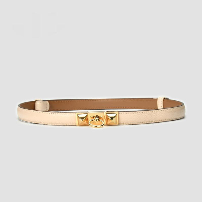New Women's Leisure Leather Slim Elastic Thin Belt