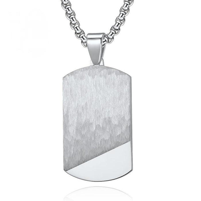 Men's Random Pattern Golden Stainless Steel Pendant Necklace