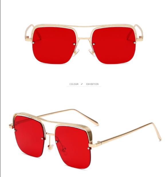 Fashionable Simple Decorative Plain Half Frame Sunglasses