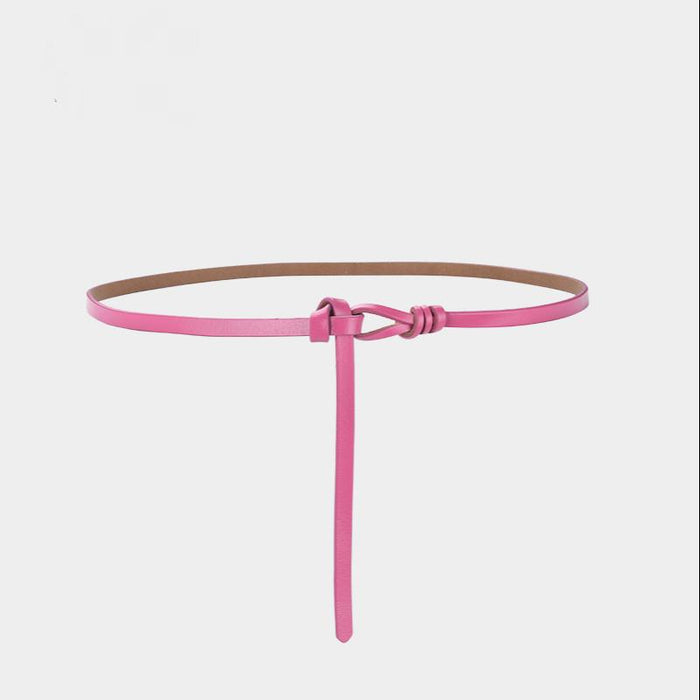 New Style Perforated Knotted Thin Belt, Versatile Small Suit Dress Accessories