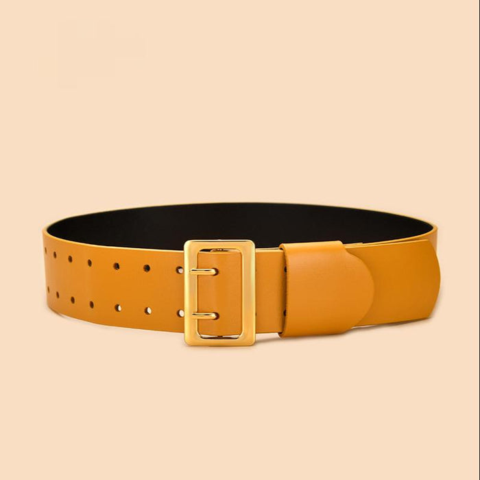 Women's Versatile Belt Wide Version with Skirt, Coat, Waist, Fashionable Real Belt