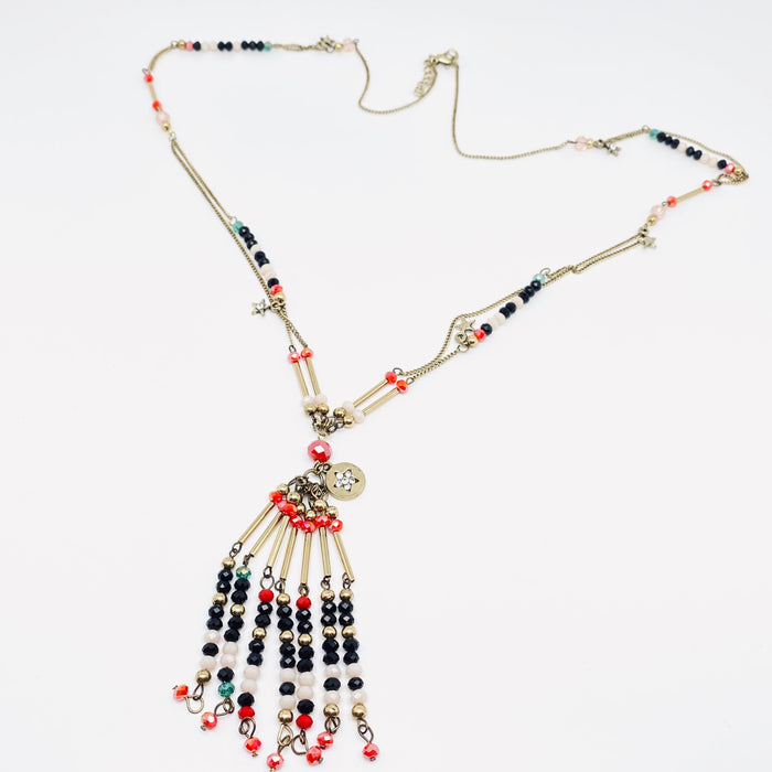 Bohemian Handmade Beaded Tassel Long Necklace