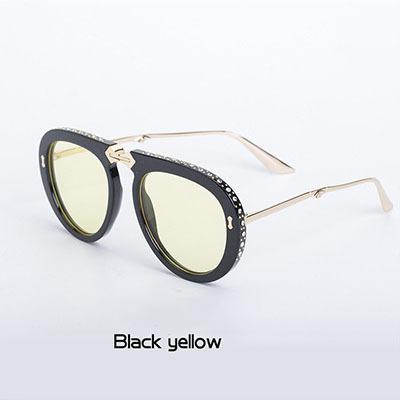 New Rhinestone Inlaid Frame Folding Sunglasses