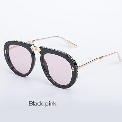 New Rhinestone Inlaid Frame Folding Sunglasses